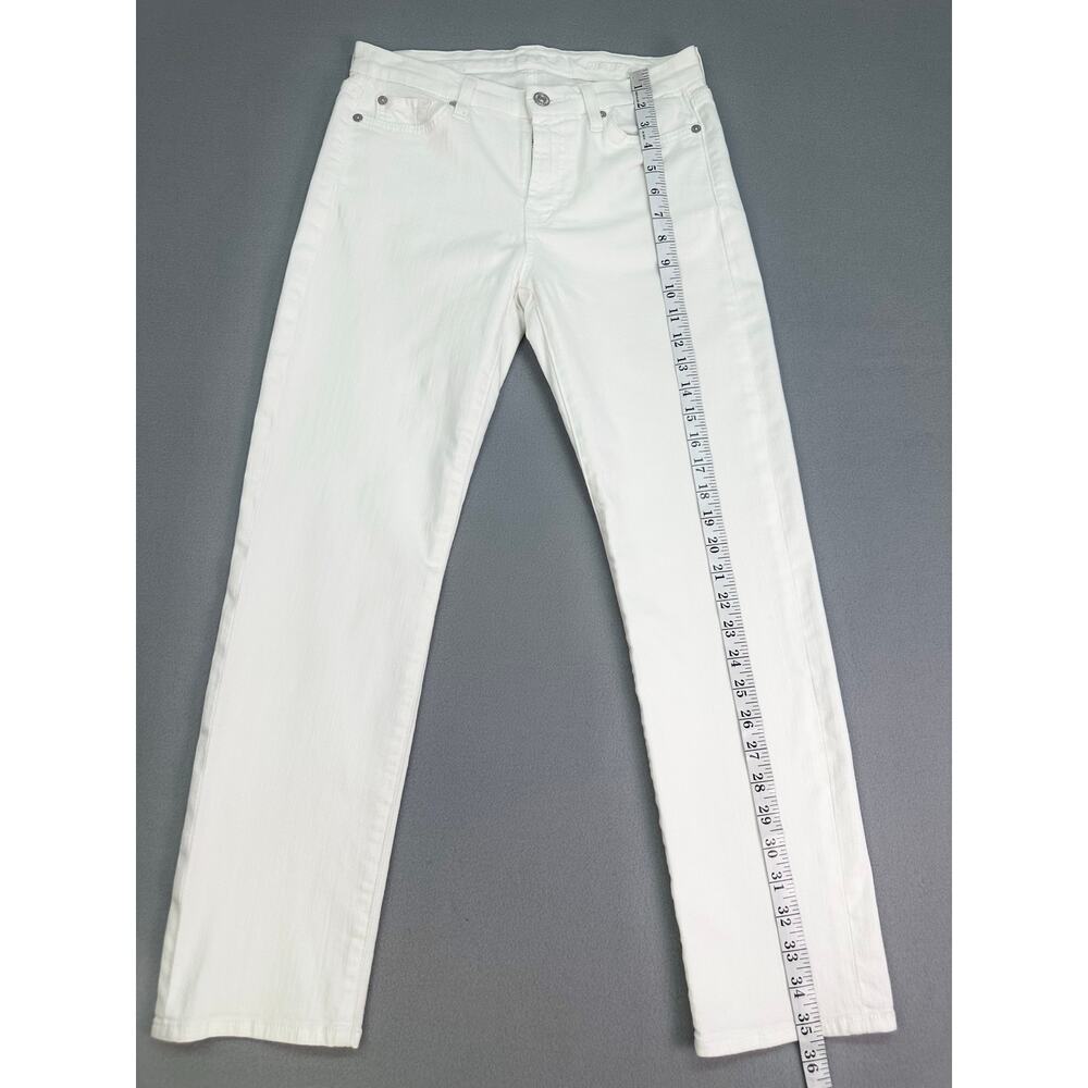 7 For All Mankind Kimmie White Mid Rise Slim Straight Jeans Size 27 - Picture 12 of 12